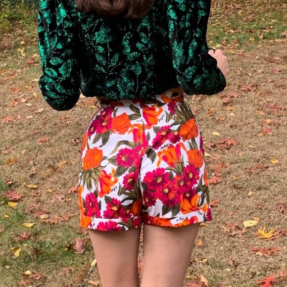 Vintage High Waist Paisley Floral Print Festival Boho Cotton Shorts Lot - Picture 12 of 13